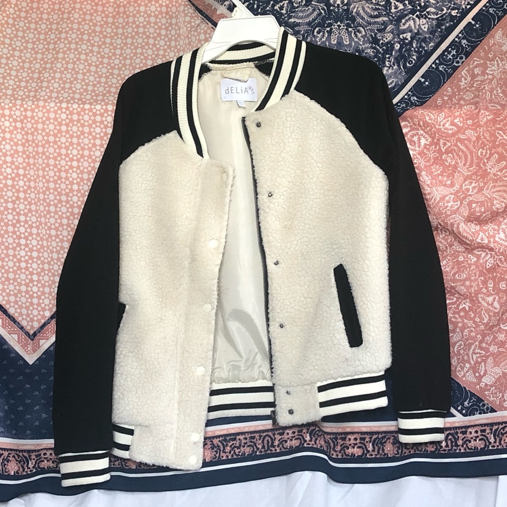 Delia’s Faux Sheepskin Bomber Bomber Jacket